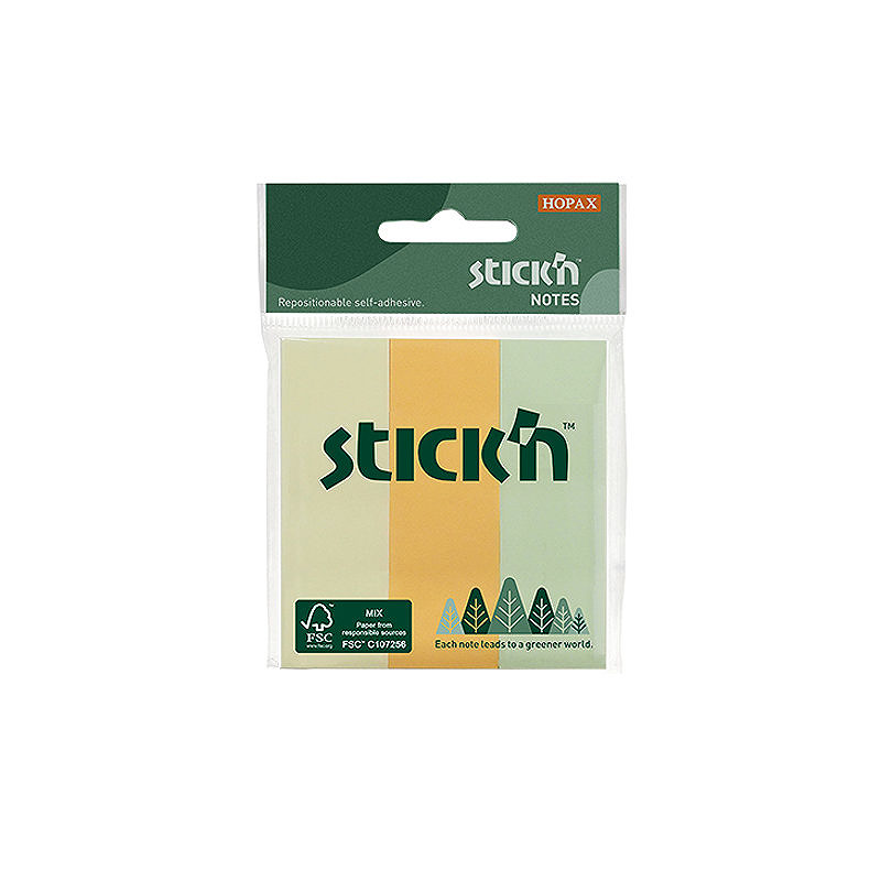 Miljø Notisblok FSC 76x25mm Assorterad 3 Blokk