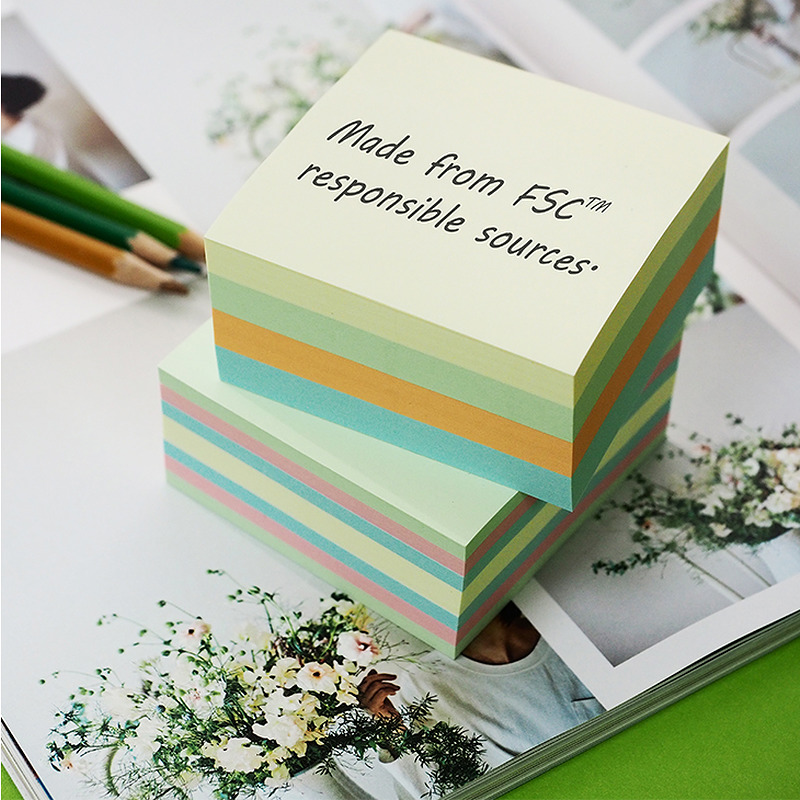 Miljø Notisblok FSC 400 ark 76x76mm Assorterad 4 Farver - Billede 3
