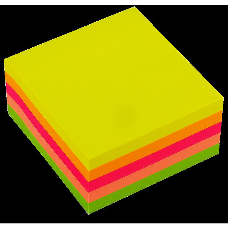 Notekube FSC 76x76 400 ark Assorteret Neon Kartonomslag - Billede 3