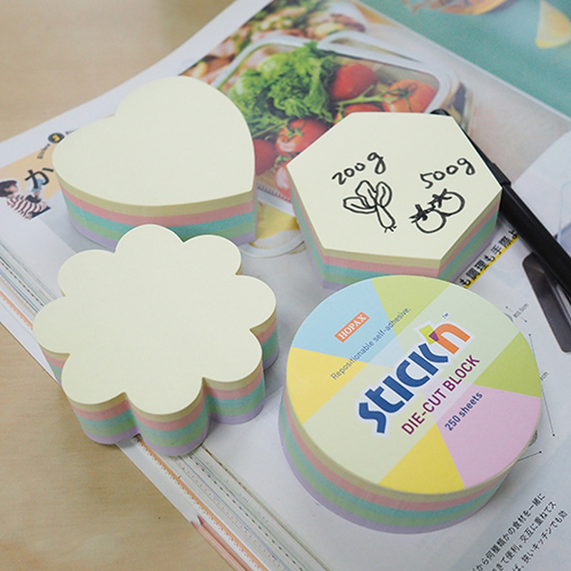 Noteskub 67x67 250 Blad Blomst Assorterat Pastel - Billede 2