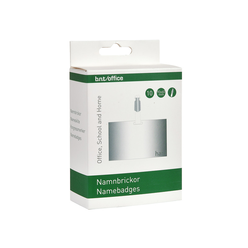 Navneskilt Clip/Strop ID-Kort 90x60mm Hård 10 Pack Bred Åbn. - Billede 3