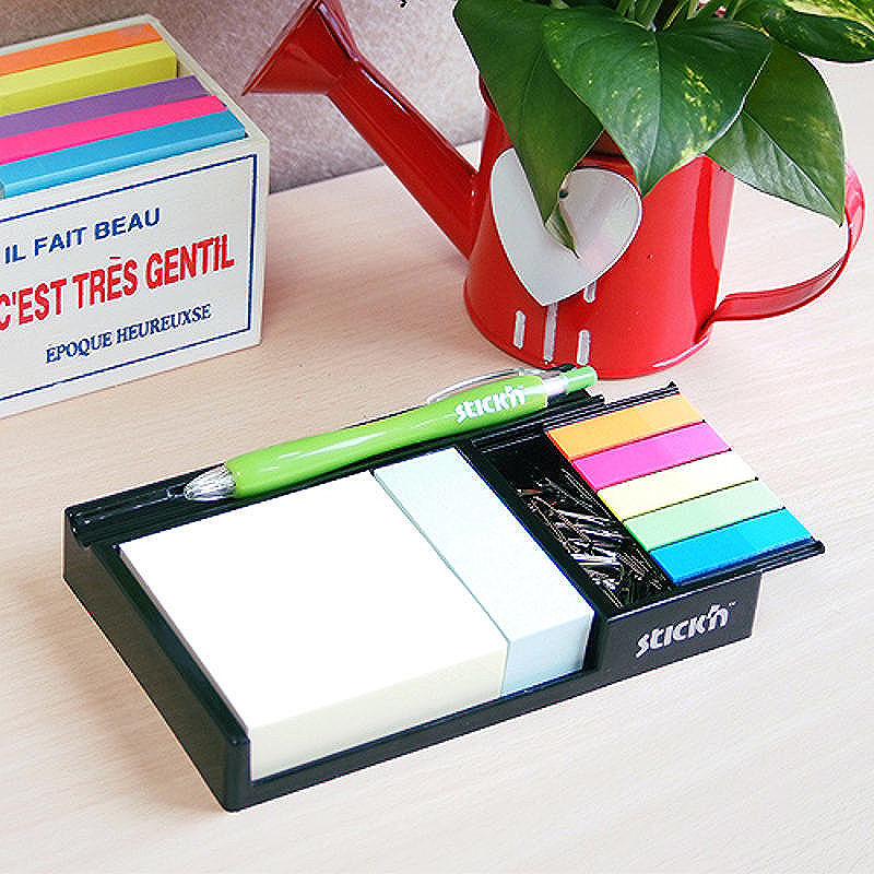 Notesblok 76x76 200 ark Indeksfaner Sorteret med Holder
