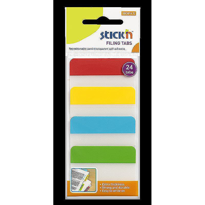Indeksfaner 38x51mm 24 Faner Assorterede Farver
