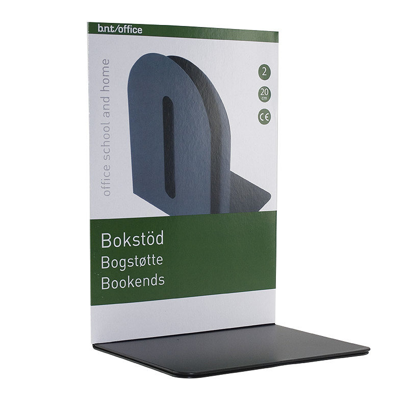 Bogstøtte Metal 20cm Sort