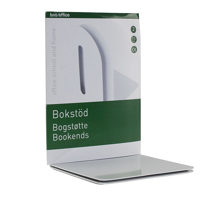 Bogstøtte Metal 15cm Hvid