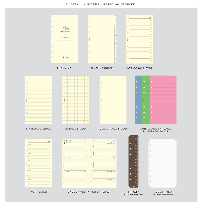 Filofax Systemkalender Lockwood Personal Concrete