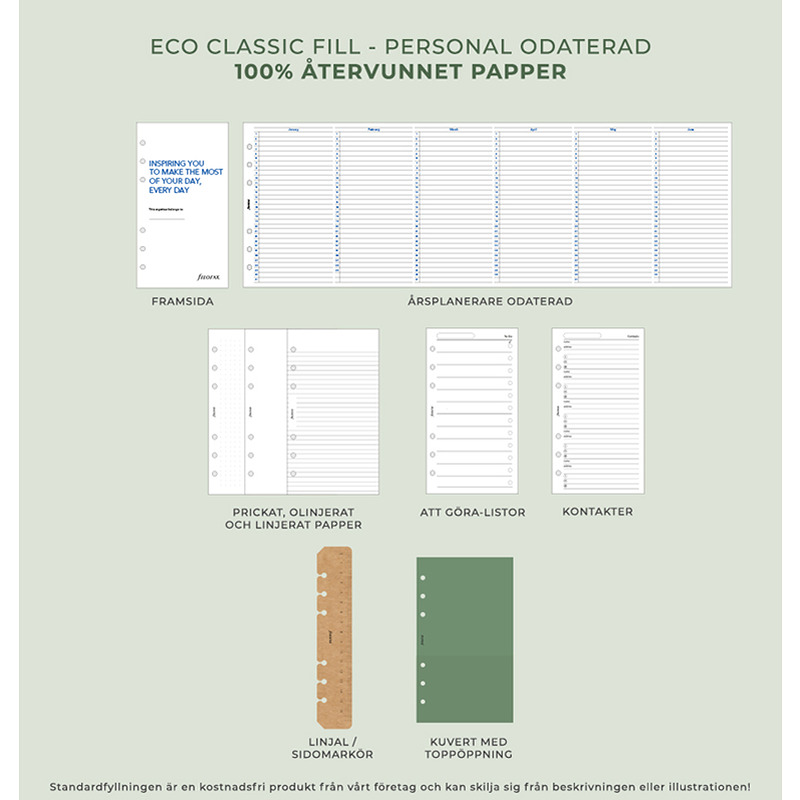 Filofax Eco Essential Personal Systemkalender Ibenholt