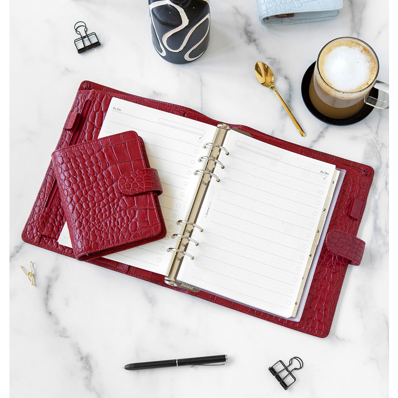 Filfax Systemkalender Classic Croc Pocket Cherry - Billede 2