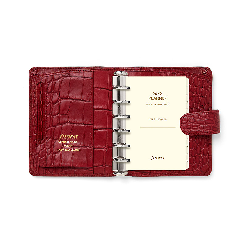 Filfax Systemkalender Classic Croc Pocket Cherry - Billede 6