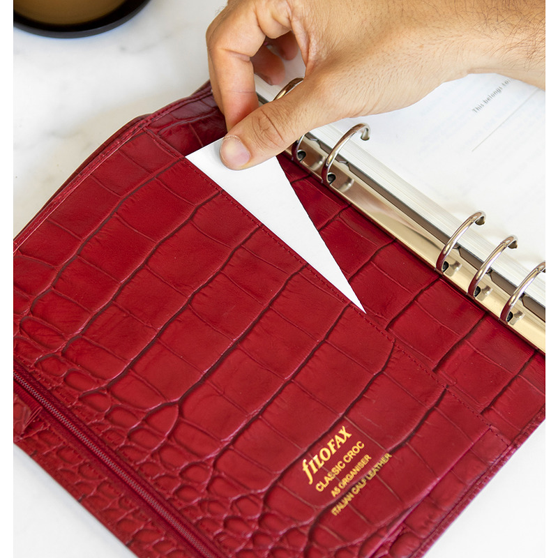 Filofax Systemkalender Classic Croc A5 Cherry - Billede 2