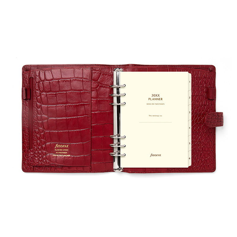 Filofax Systemkalender Classic Croc A5 Cherry - Billede 6