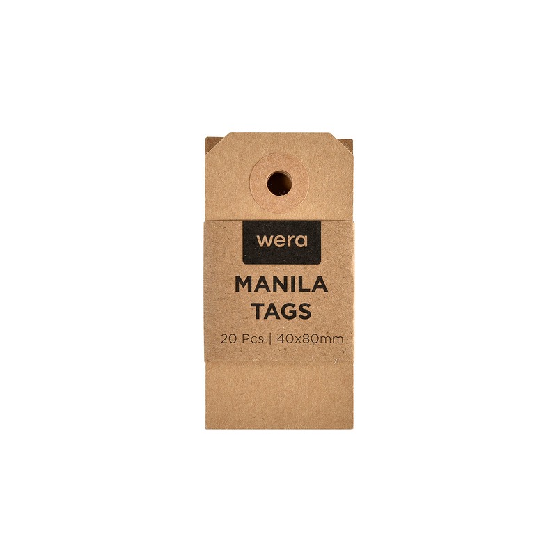 Wera Manila tag 40x80mm 20 Pakke x 10 Kraft - Billede 2