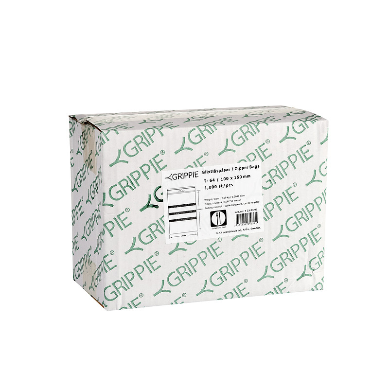 Grippie Lynlåsposer Nr-77 175x300mm Med Skrivefelt - Billede 2