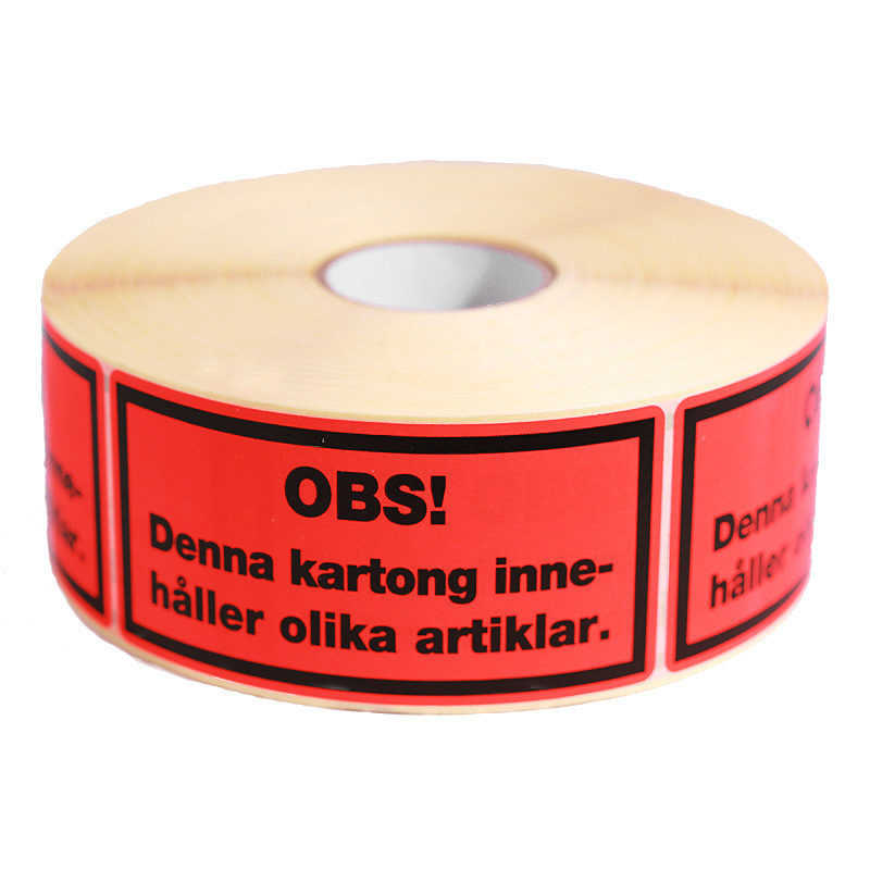 Advarselsetiketter Aktas Denna Kartong Innehåller Olika Artiklar