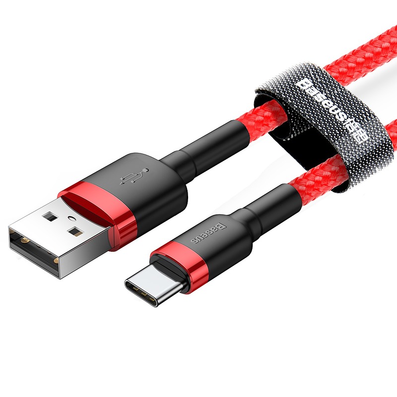 Baseus cable Cafule USB - USB-C 0,5 m 3A red - Billede 3