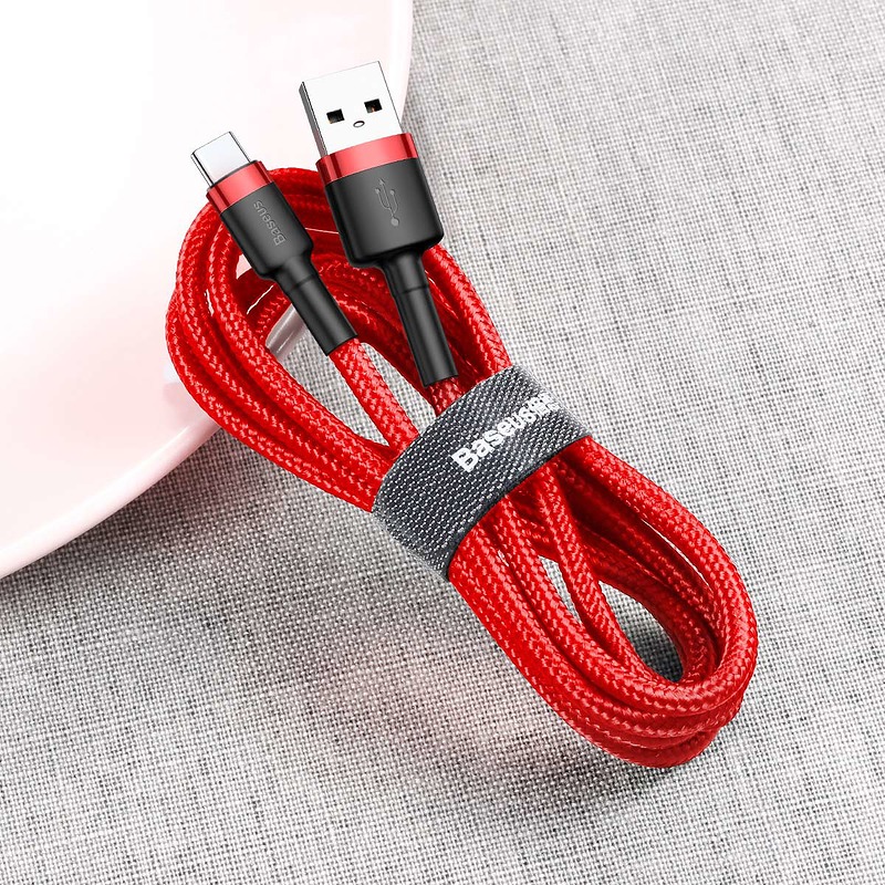 Baseus cable Cafule USB - USB-C 0,5 m 3A red - Billede 4