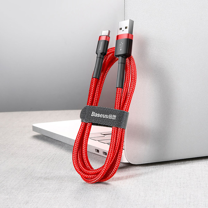 Baseus cable Cafule USB - USB-C 0,5 m 3A red - Billede 5