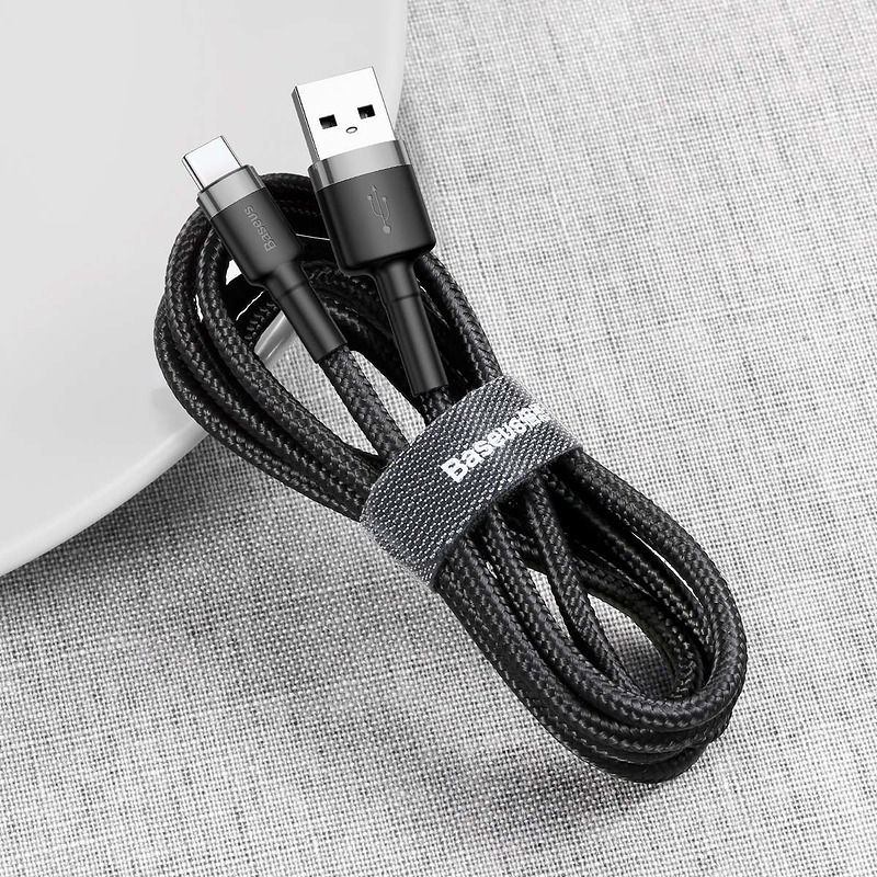 Baseus cable Cafule USB - USB-C 0,5 m 3A gray-black - Billede 4