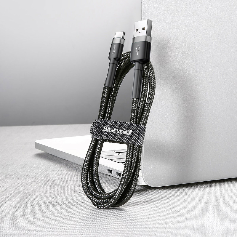 Baseus cable Cafule USB - USB-C 0,5 m 3A gray-black - Billede 5