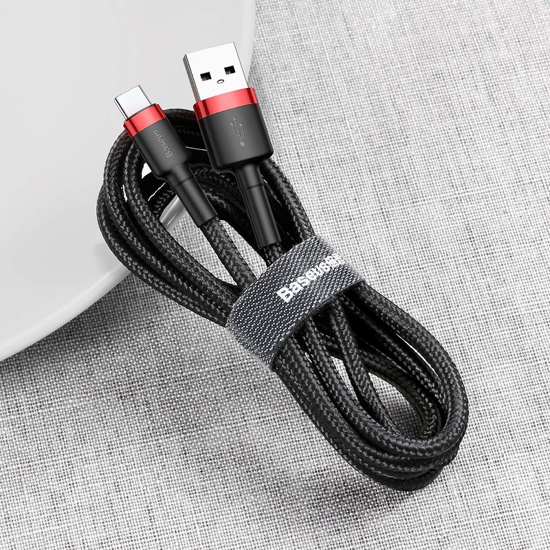 Baseus cable Cafule USB - USB-C 1,0 m 3A red-black - Billede 5