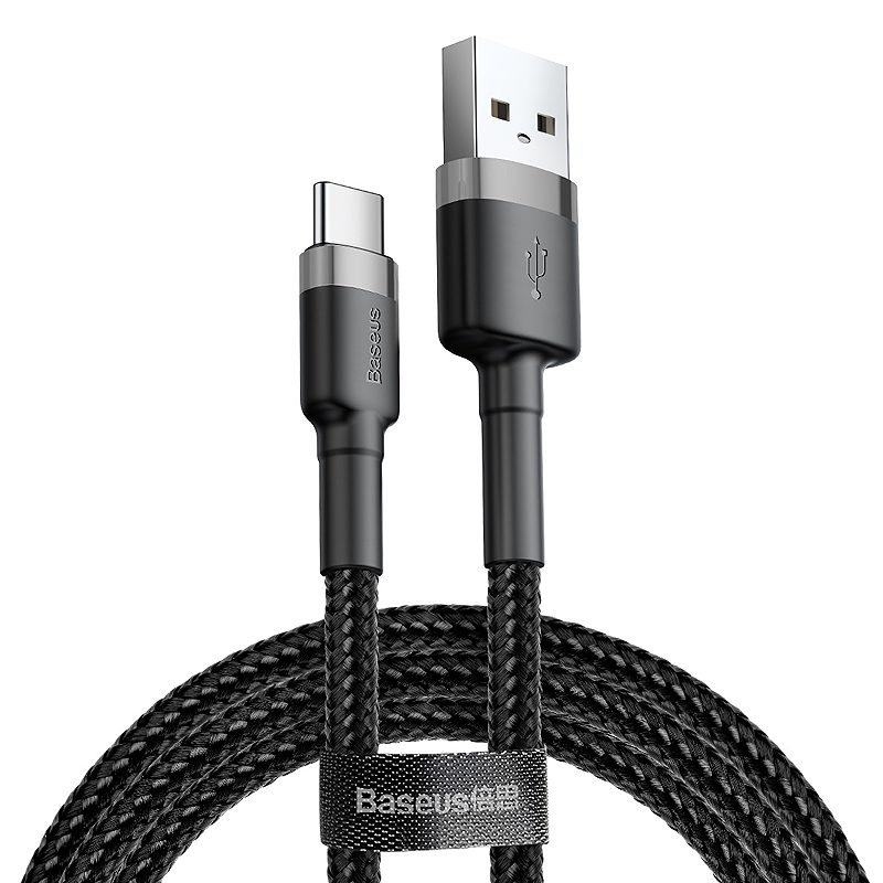 Baseus cable Cafule USB - USB-C 1,0 m 3A gray-black