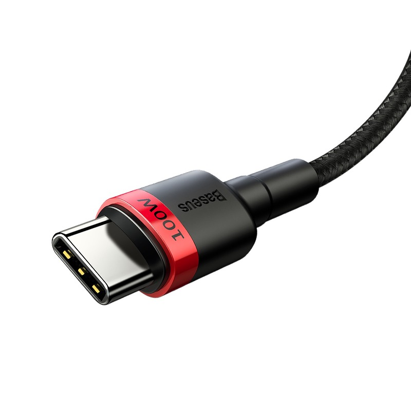 Baseus cable Cafule PD USB-C - USB-C 2,0 m 5A red-black 100W - Billede 3