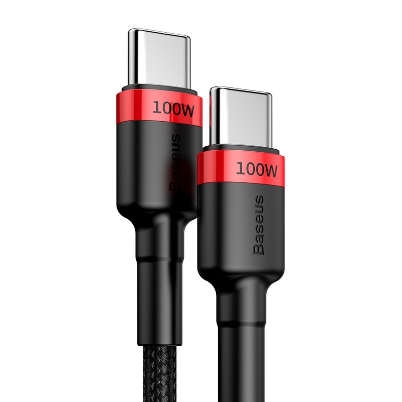 Baseus cable Cafule PD USB-C - USB-C 2,0 m 5A red-black 100W - Billede 4