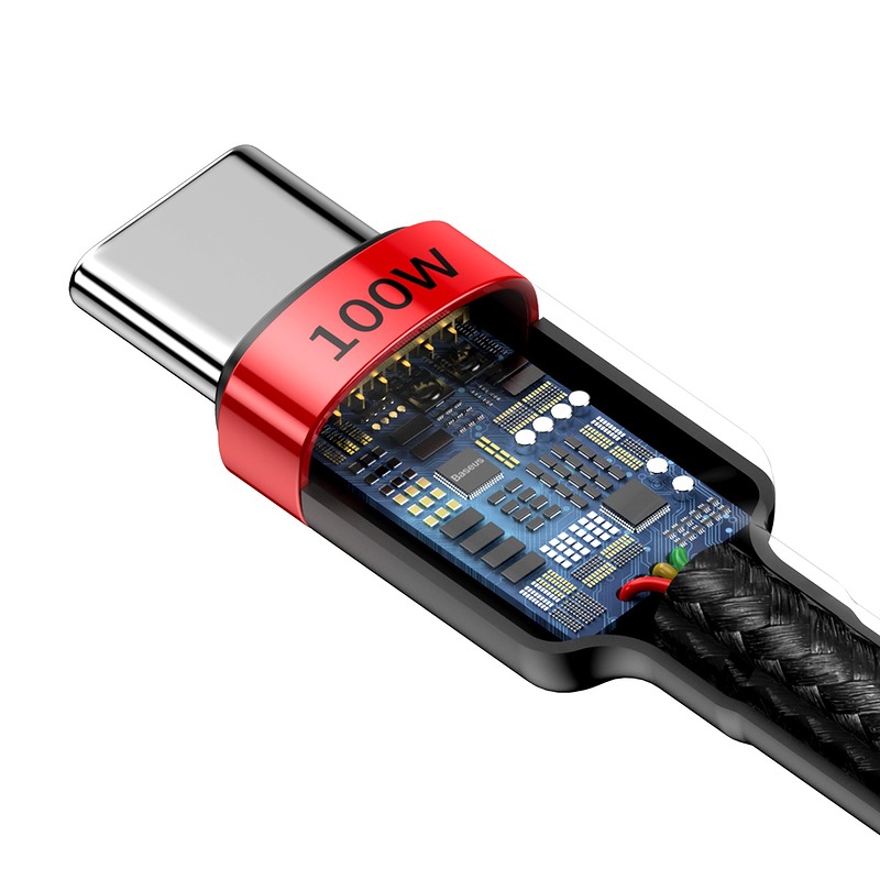Baseus cable Cafule PD USB-C - USB-C 2,0 m 5A red-black 100W - Billede 5