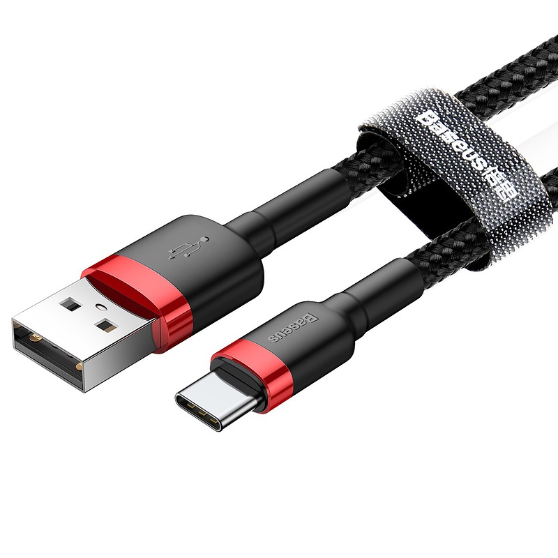 Baseus cable Cafule USB - USB-C 2,0 m 2A red-black - Billede 3