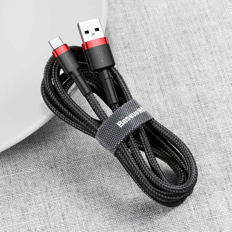 Baseus cable Cafule USB - USB-C 2,0 m 2A red-black - Billede 4