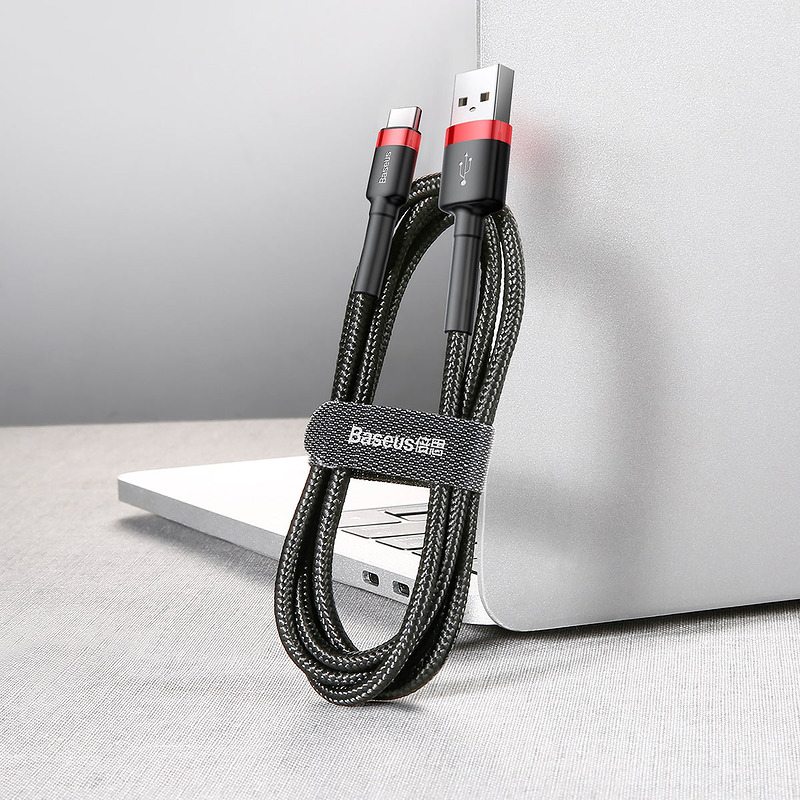 Baseus cable Cafule USB - USB-C 2,0 m 2A red-black - Billede 5