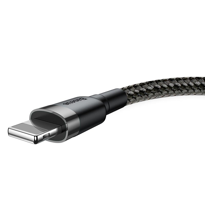 Baseus cable Cafule USB - Lightning 0,5 m 2,4A grey-black - Billede 3