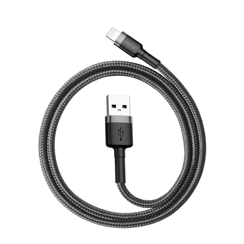 Baseus cable Cafule USB - Lightning 0,5 m 2,4A grey-black - Billede 5