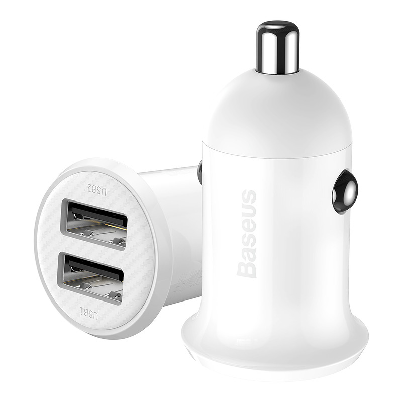 Baseus car charger Grain Pro 2x USB 4,8A white - Billede 2