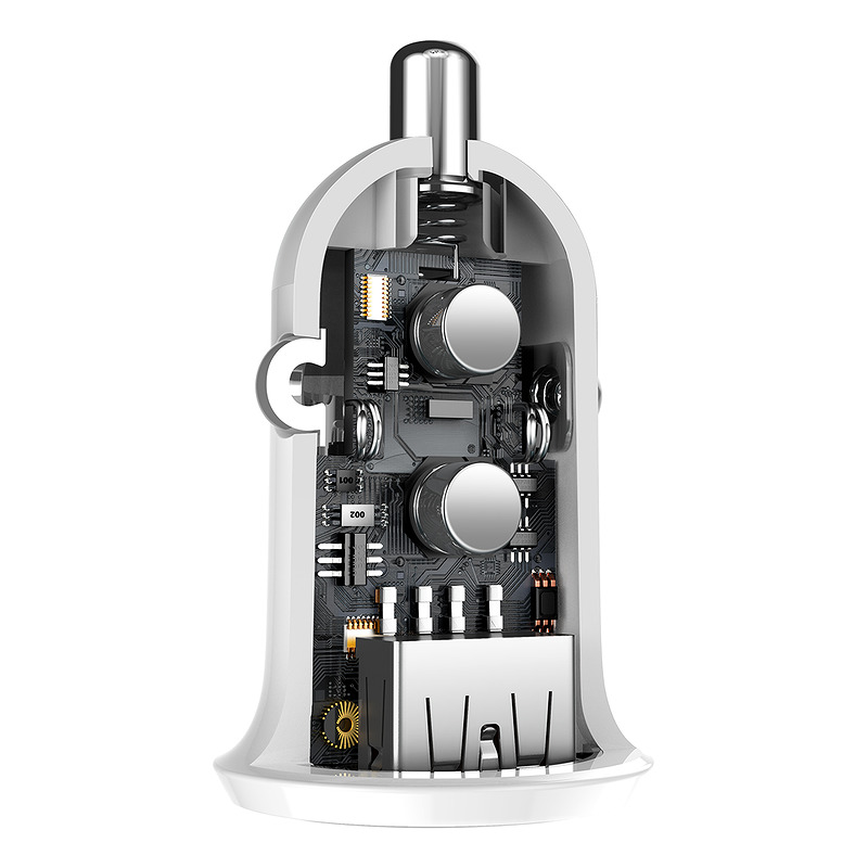 Baseus car charger Grain Pro 2x USB 4,8A white - Billede 5