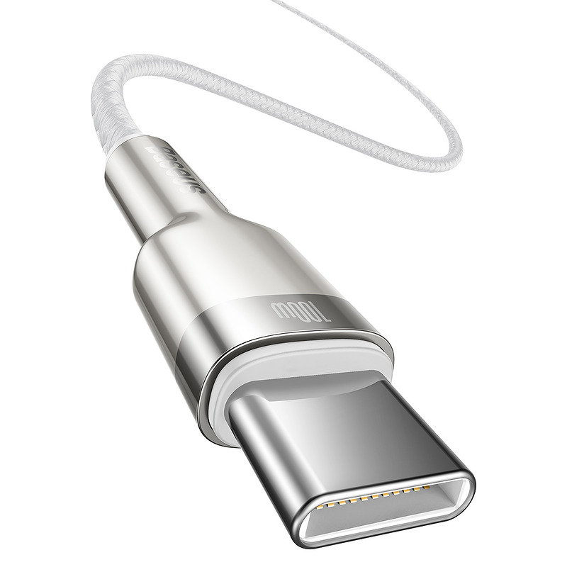Baseus cable Cafule Metal PD USB-C - USB-C 2,0 m white 100W - Billede 2