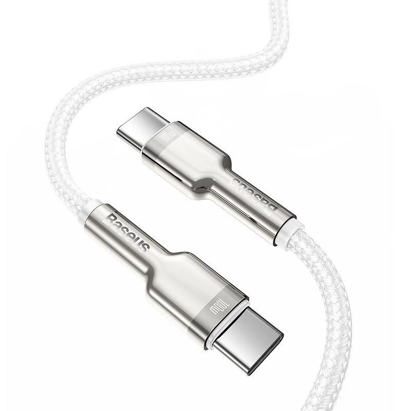 Baseus cable Cafule Metal PD USB-C - USB-C 2,0 m white 100W - Billede 3