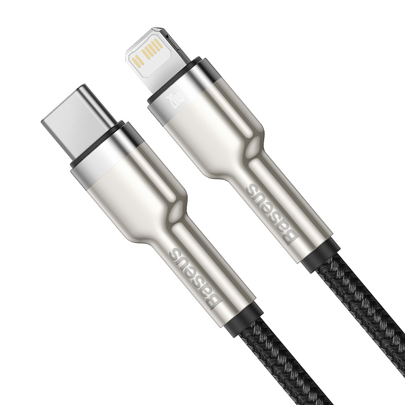 Baseus cable Cafule Metal PD USB-C - Lightning 0,25 m black 20W - Billede 2