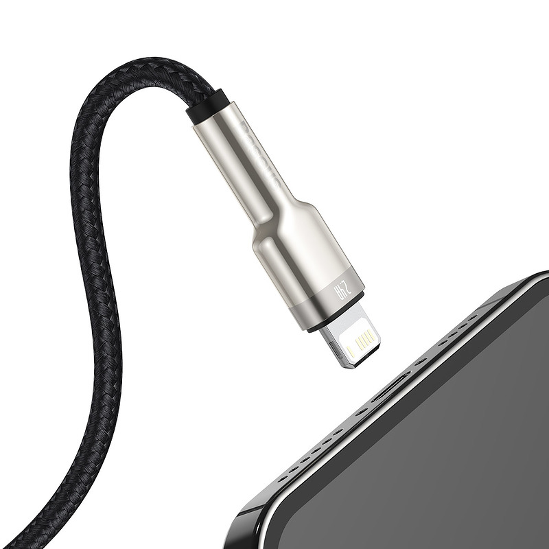Baseus cable Cafule Metal USB - Lightning 0,25 m 2,4A black - Billede 4