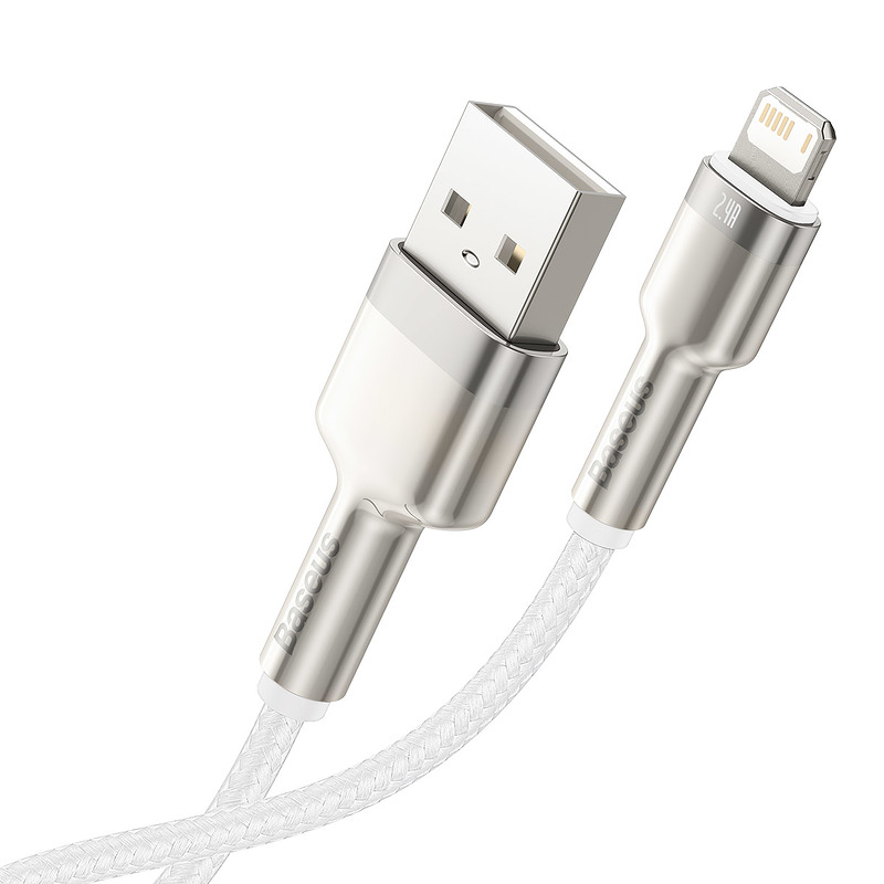 Baseus cable Cafule Metal USB - Lightning 1,0 m 2,4A white - Billede 4