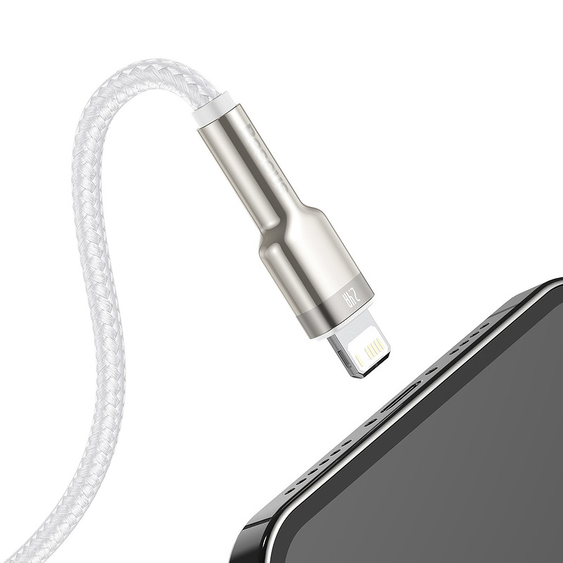 Baseus cable Cafule Metal USB - Lightning 1,0 m 2,4A white - Billede 5