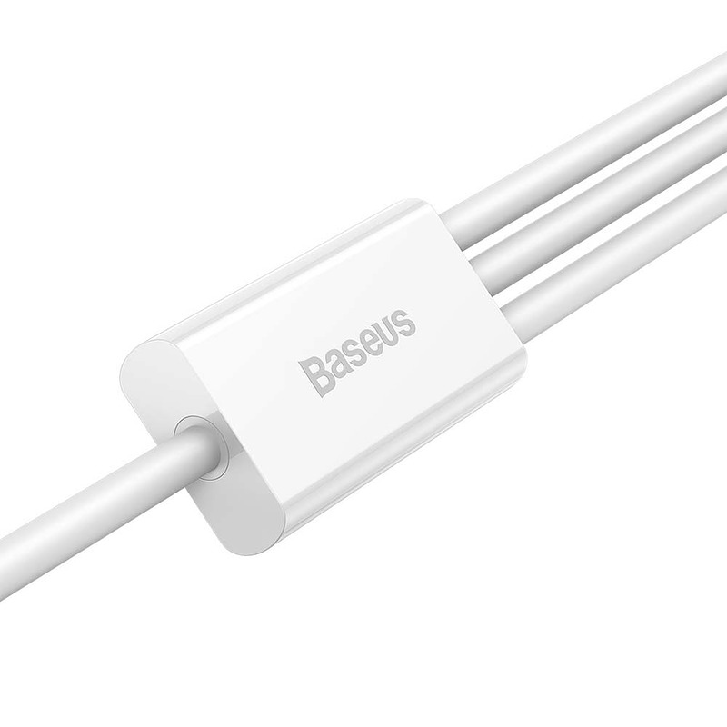 Baseus cable 3in1 Superior USB - Lightning + USB-C + microUSB 1,5 m 3,5A white - Billede 3