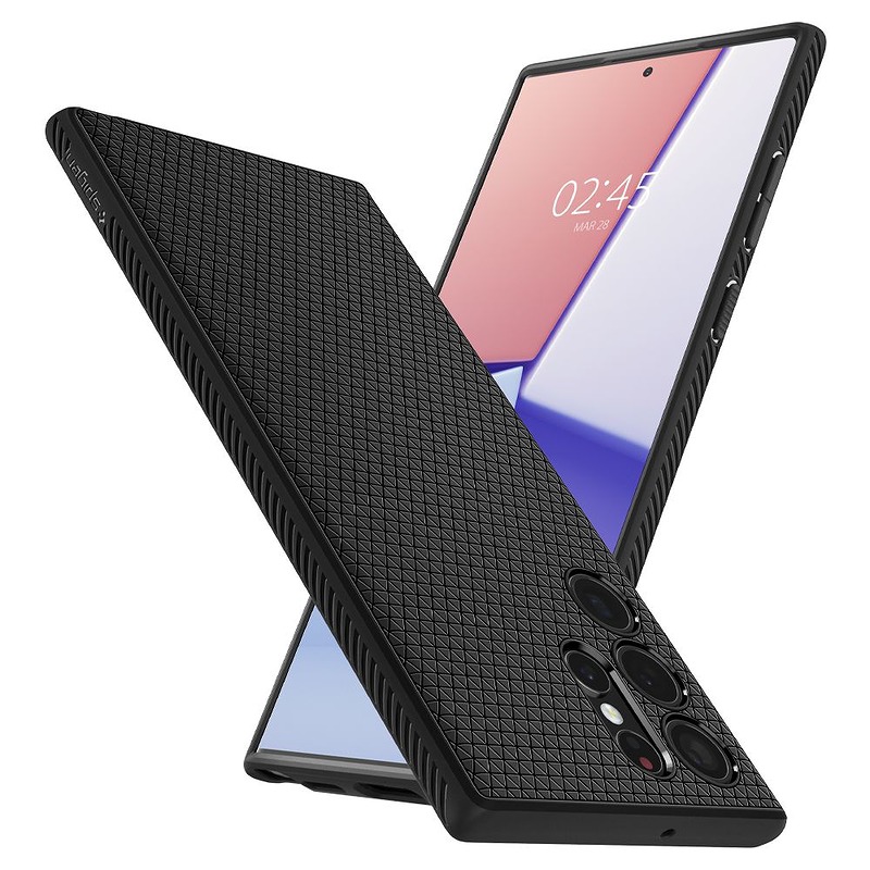 Spigen Liquid Air case for Samsung Galaxy S22 Ultra matte black - Billede 2