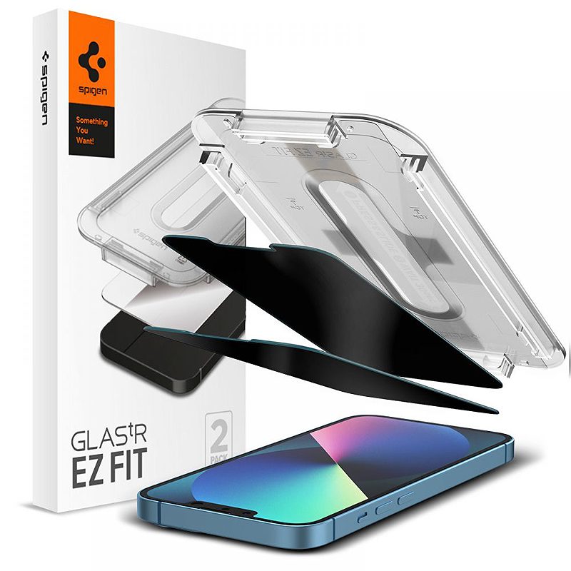 Spigen tempered glass GLAS.TR "EZ FIT" 2-Pack for iPhone 13 / 13 PRO / 14 / 16E 6,1" privacy