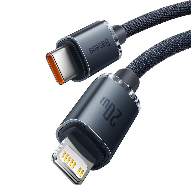 Baseus cable Crystal Shine USB-C - Lightning 1,2 m 20W black - Billede 2
