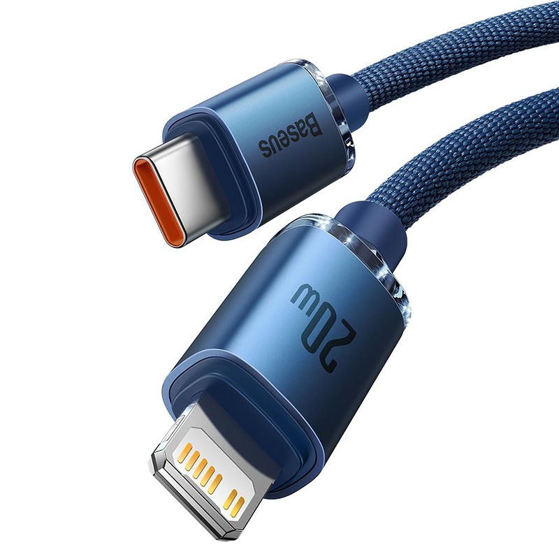 Baseus cable Crystal Shine USB-C - Lightning 1,2 m 20W blue - Billede 2