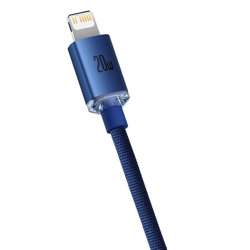 Baseus cable Crystal Shine USB-C - Lightning 1,2 m 20W blue - Billede 3
