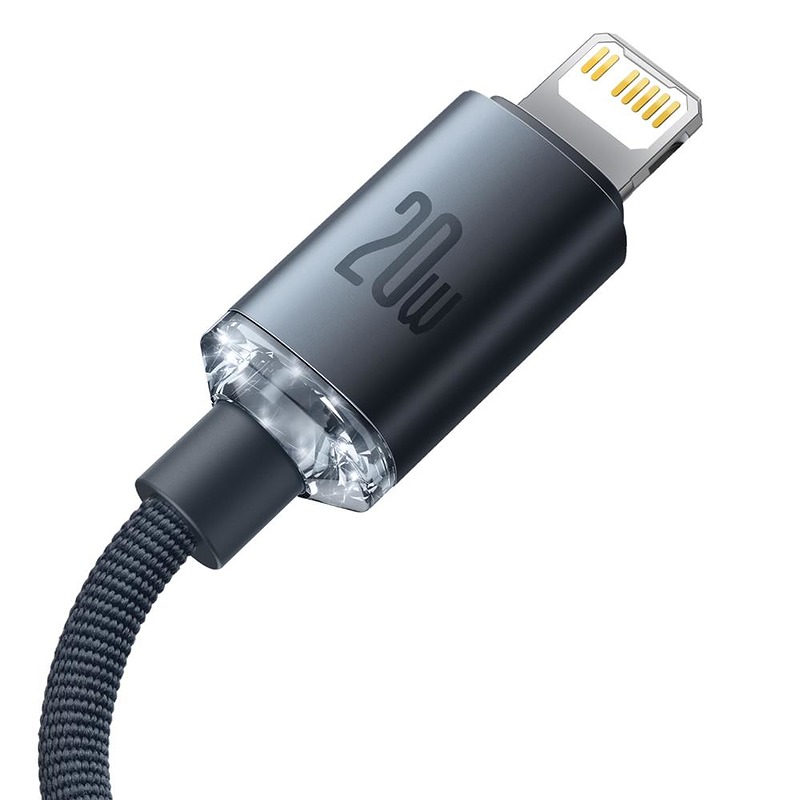 Baseus cable Crystal Shine USB-C - Lightning 2,0 m 20W black - Billede 3