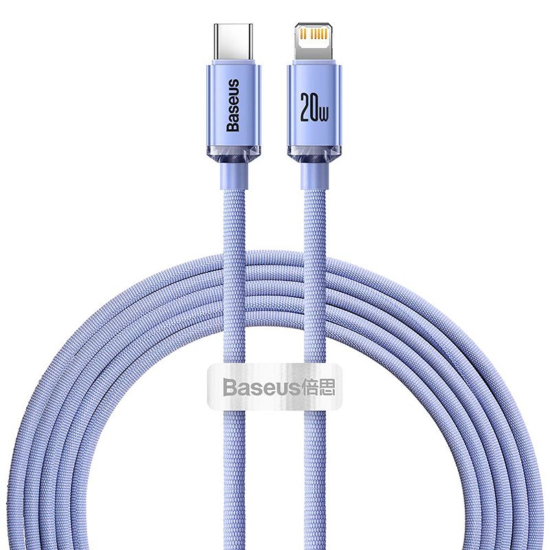 Baseus cable Crystal Shine USB-C - Lightning 2,0 m 20W purple