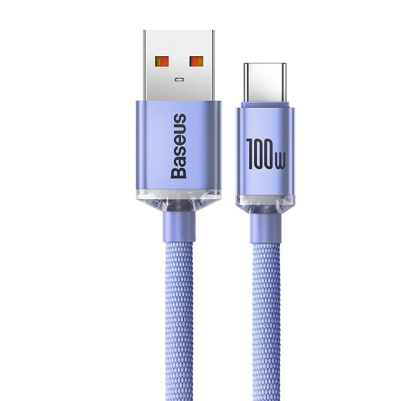 Baseus cable Crystal Shine USB - USB-C 1,2 m 100W purple - Billede 2